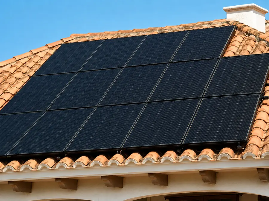 Solar panels on a Costa del Sol roof